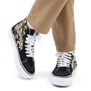 Vans Black Floral High-Top Sneakers